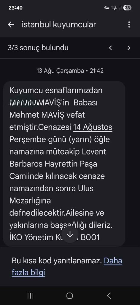 Mehmet maviş ilanı